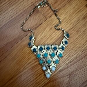 Elegant Gold and Teal Necklace